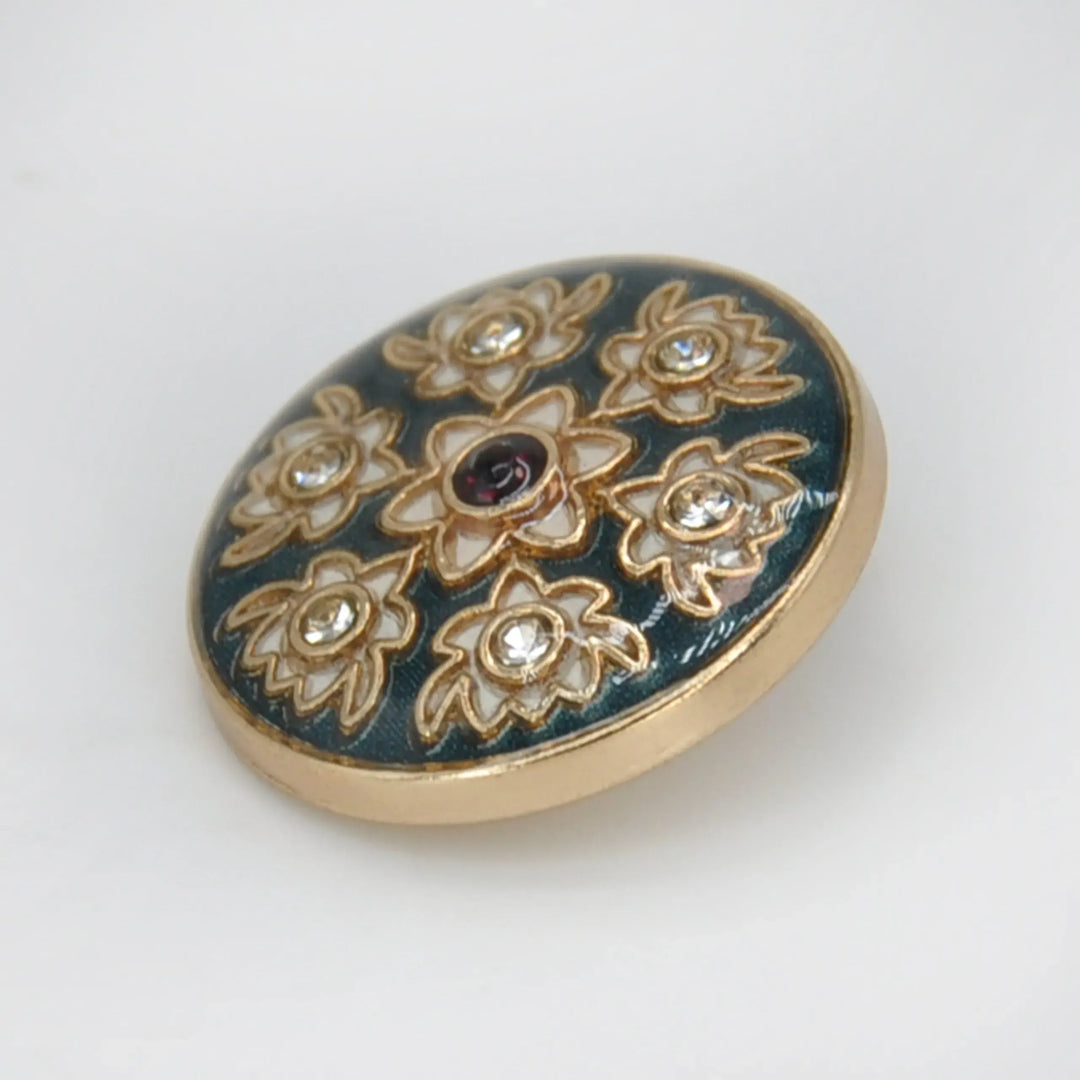 Heritage Floral Pattern Metal Buttons | 22mm(35L) & 18mm(28L)