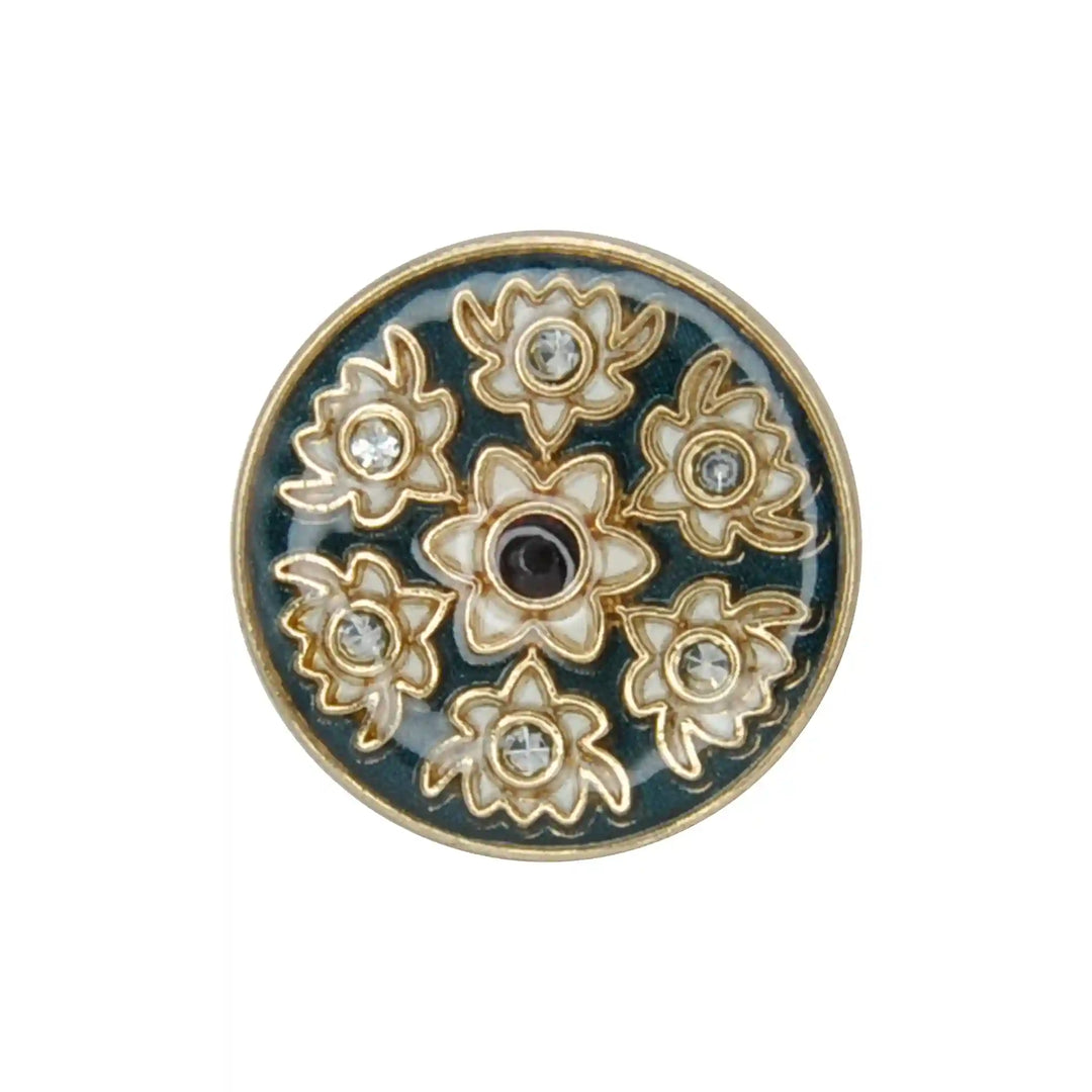 Heritage Floral Pattern Metal Buttons | 22mm(35L) & 18mm(28L)