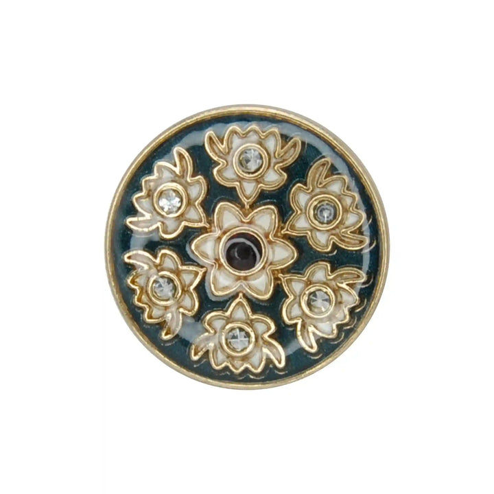 Heritage Floral Pattern Metal Buttons | 22mm(35L) & 18mm(28L)