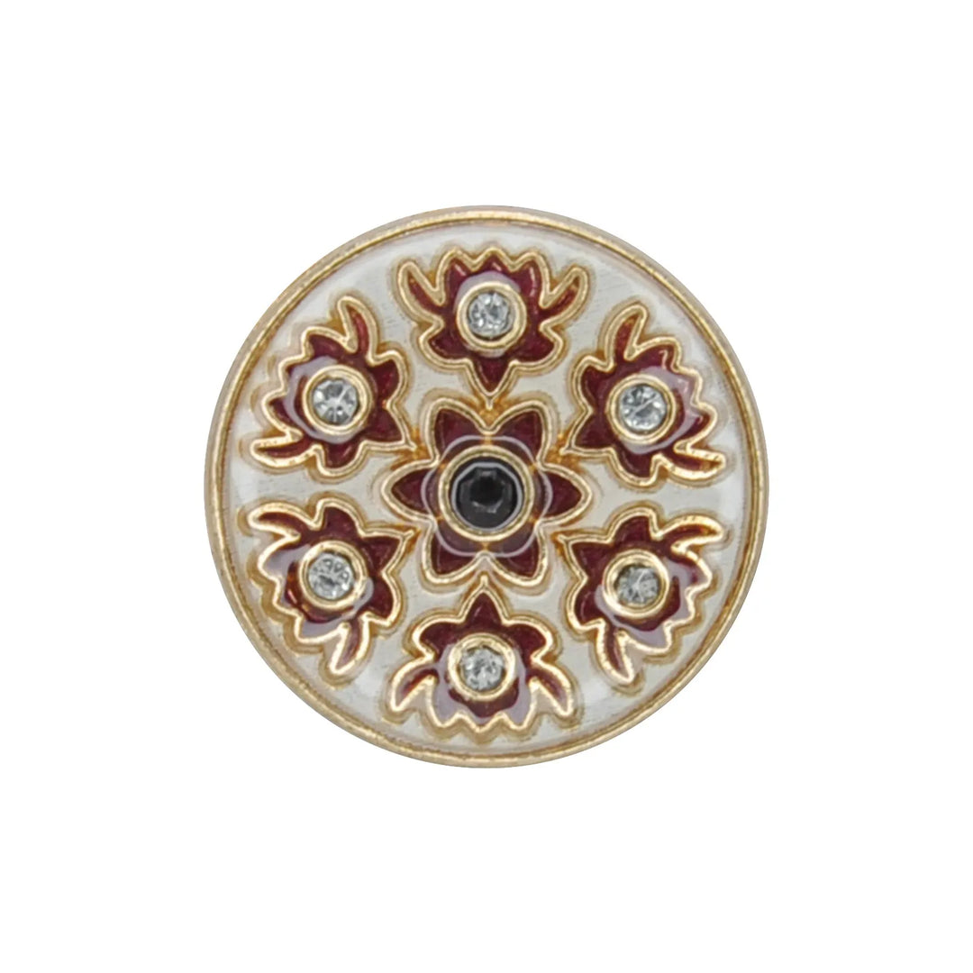 Heritage Floral Pattern Metal Buttons | 22mm(35L) & 18mm(28L)