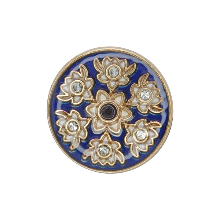Designer Brooch & Blue Floral Buttons Combo Pack