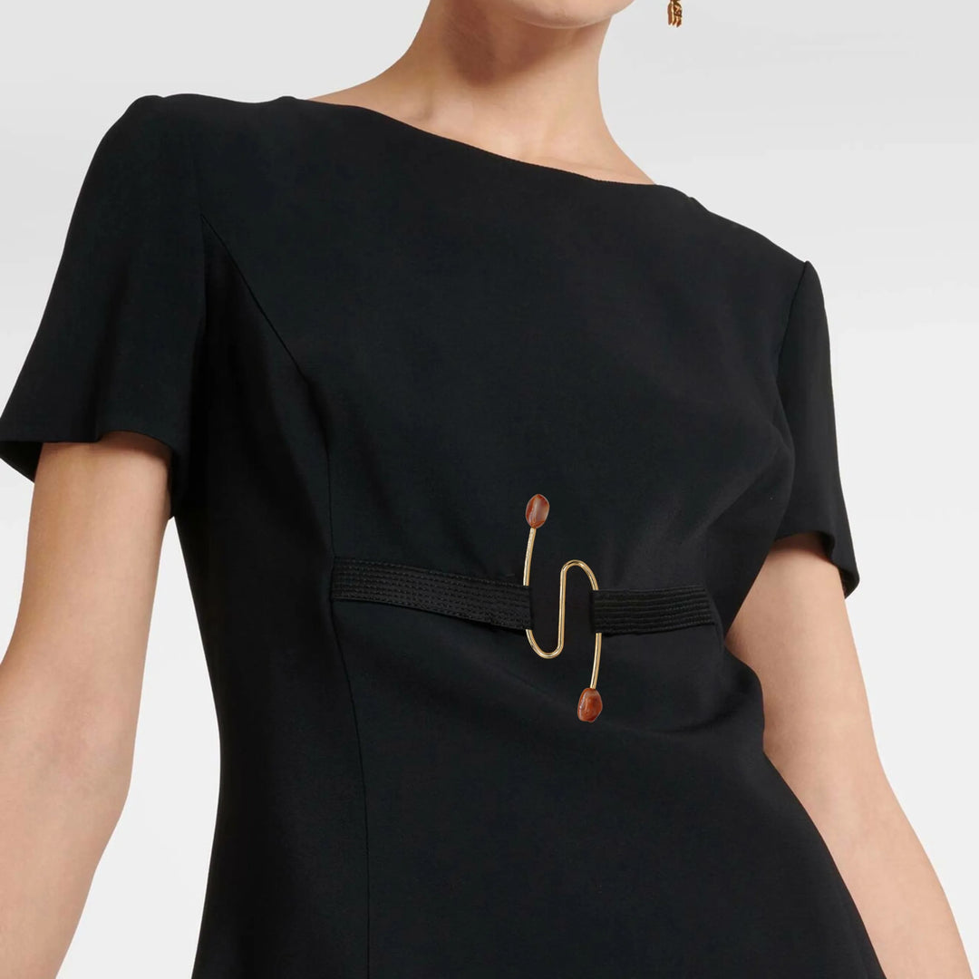 S-Shaped Buckle with Amber Accents Design