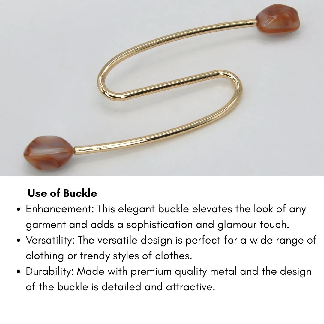 S-Shaped Buckle with Amber Accents Design