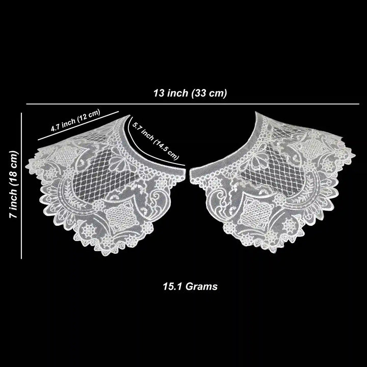 Floral Cutwork Cross Design Peterpan Collar