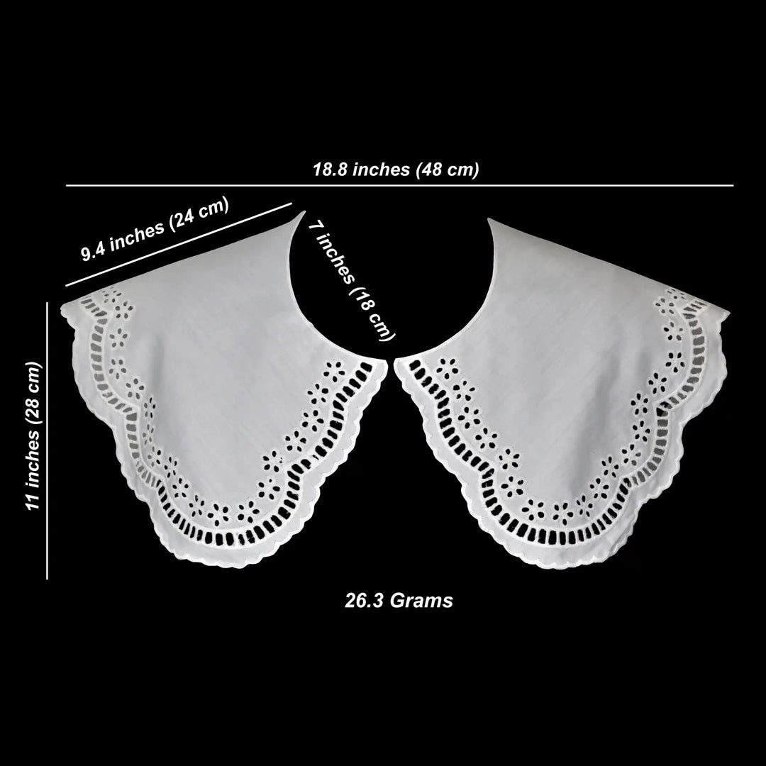 Floral Border Design Peterpan Collar