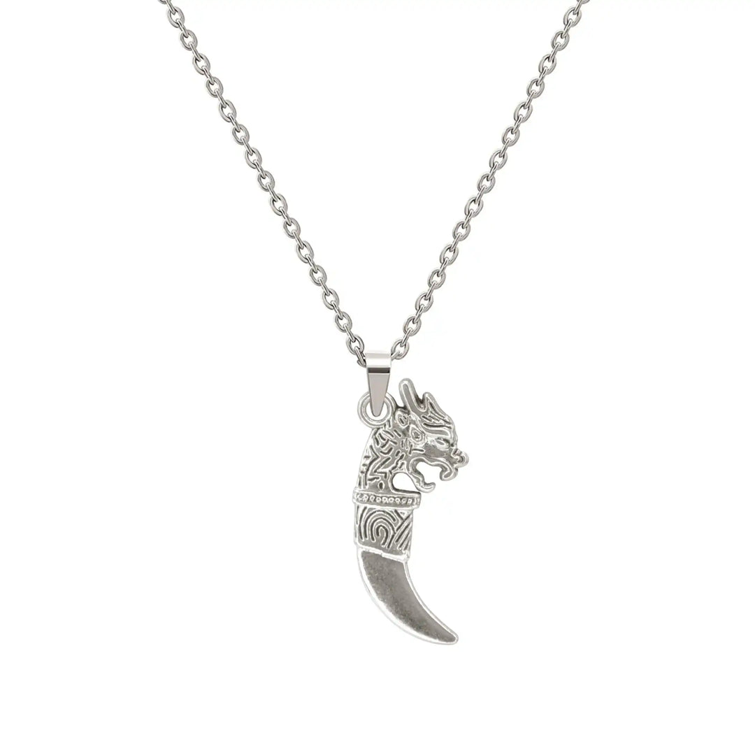 Silver Wolf Fang Metal Charm |13mm x 27mm