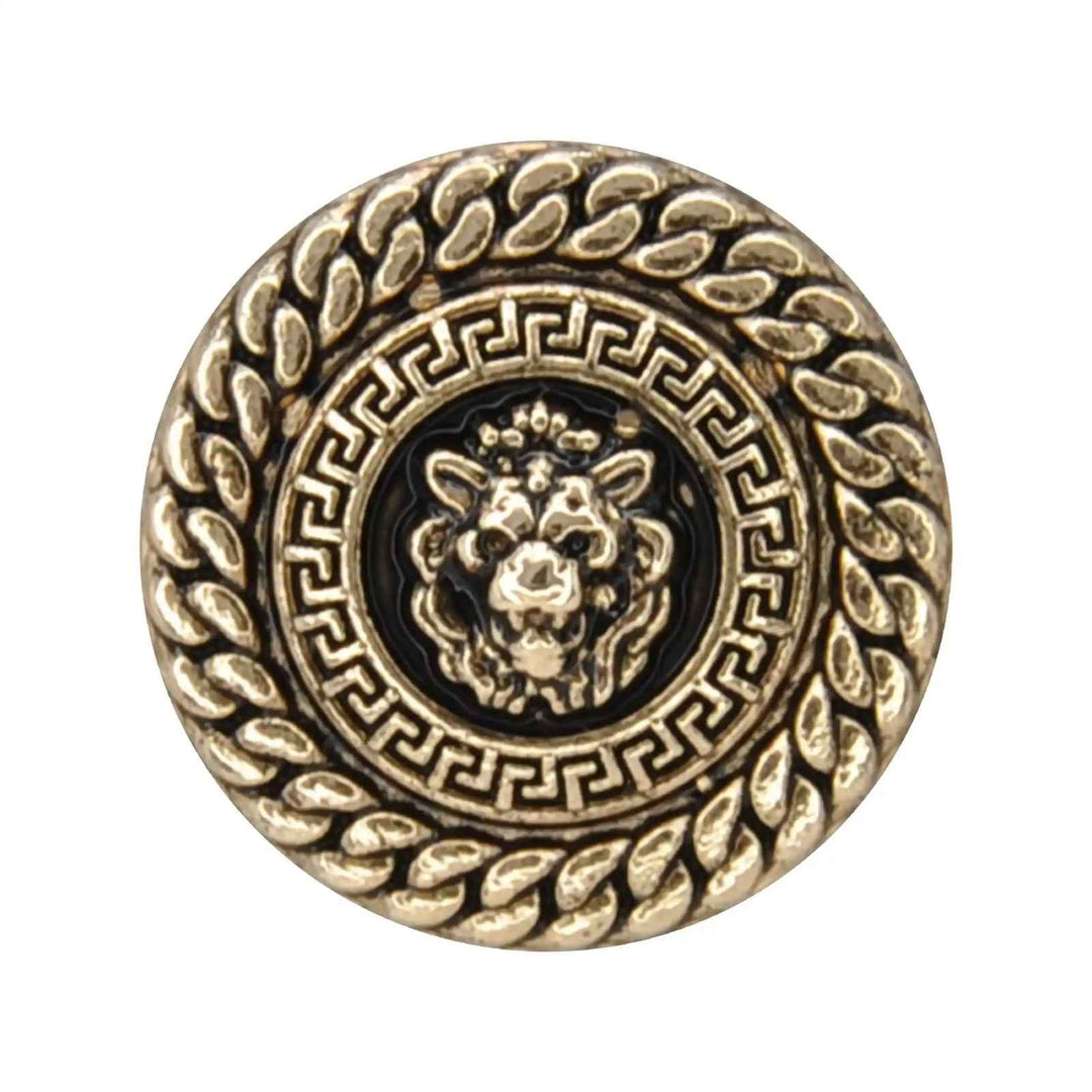 Antique Lion Motif Shank Metal Button | 18mm(28L) & 23mm(36L)