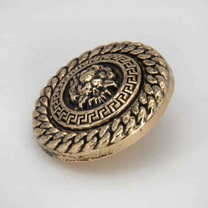 Antique Lion Motif Shank Metal Button | 18mm(28L) & 23mm(36L)