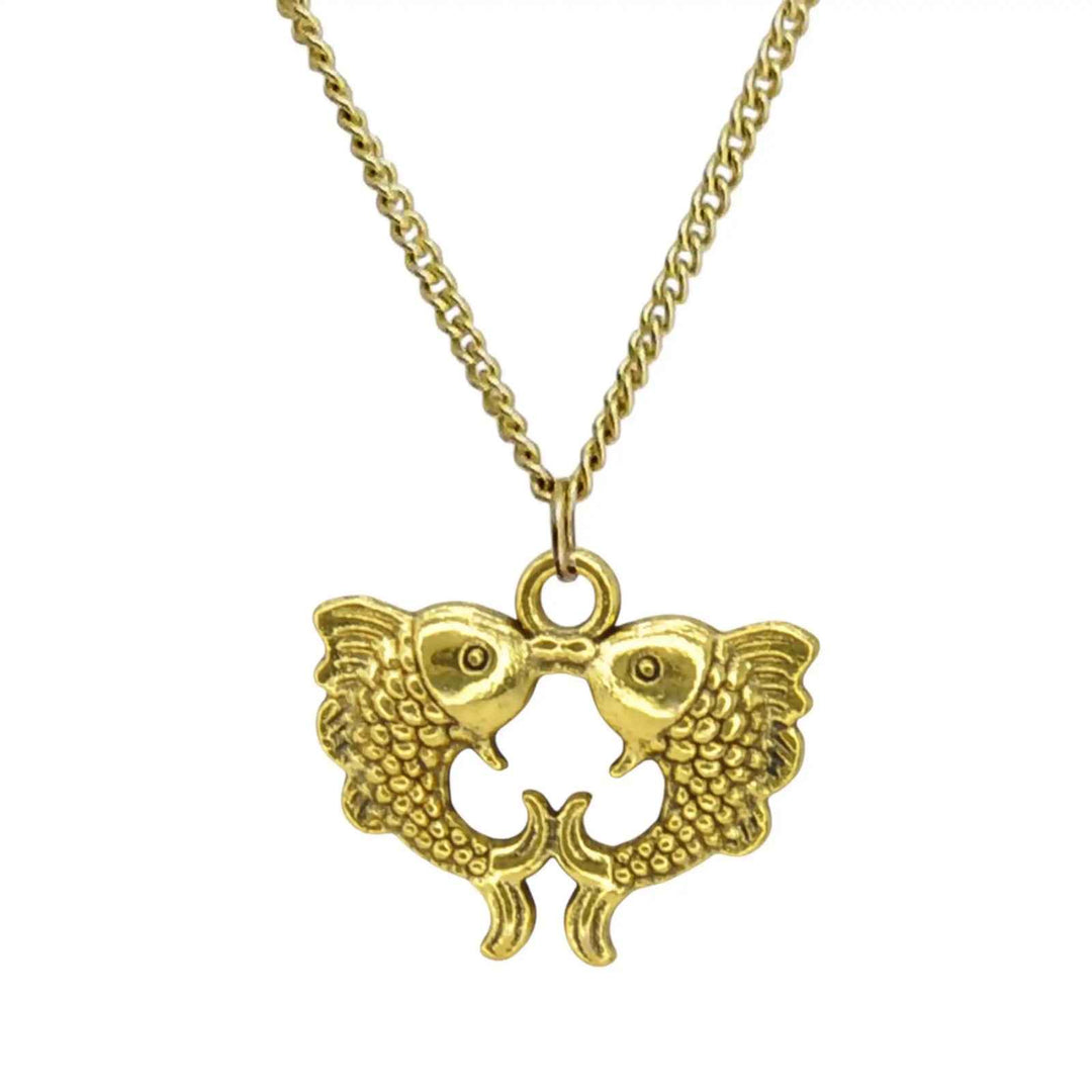 Twin Fish Symbol Metal Charm | 16mm x 19mm