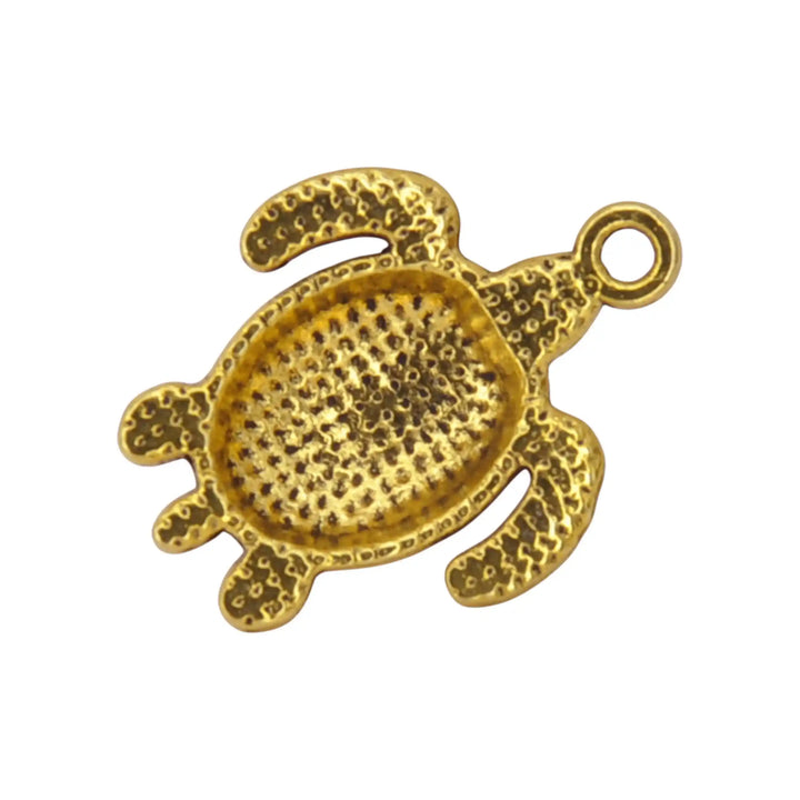 Symbolic Turtle Metal Charm | 18mm x 23mm