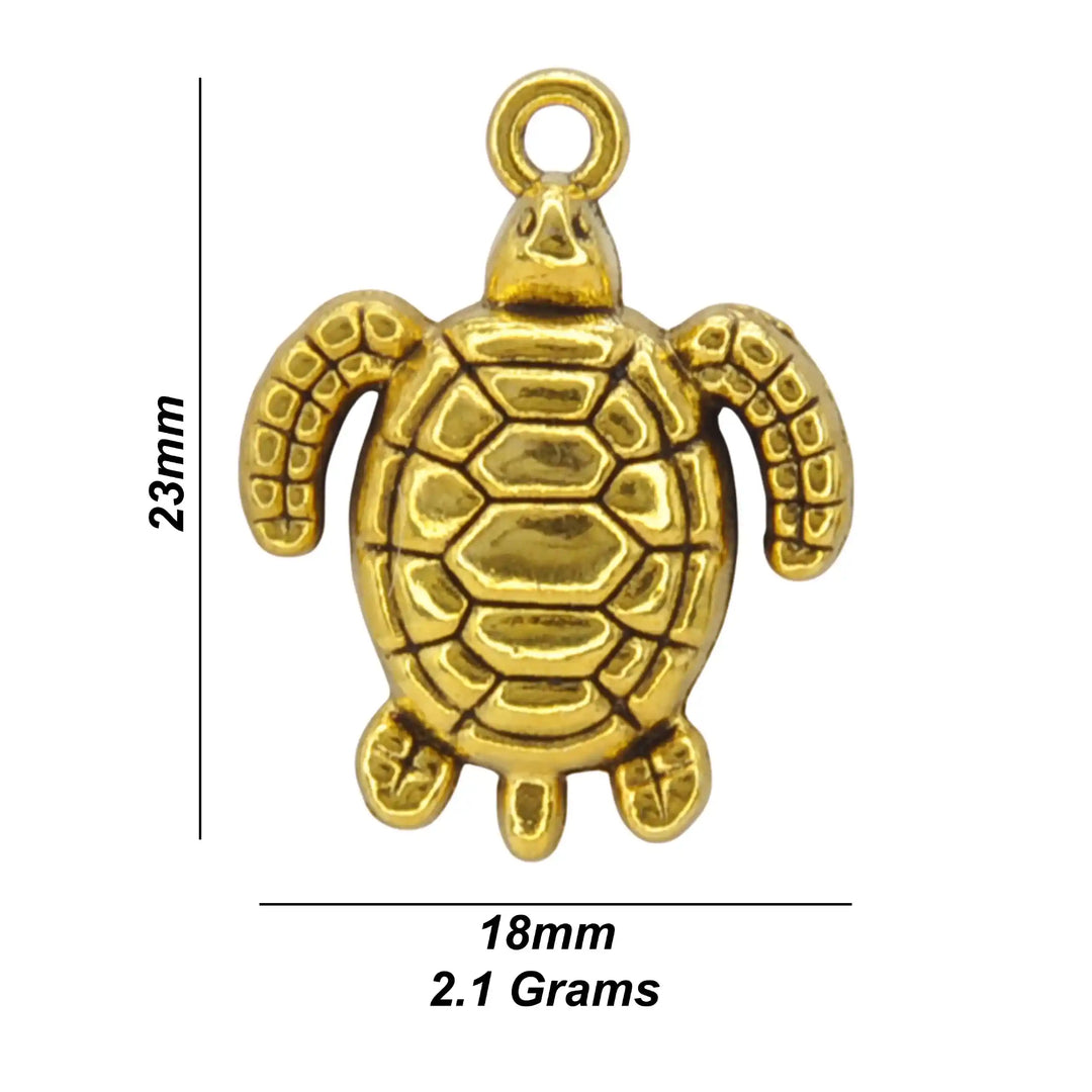 Symbolic Turtle Metal Charm | 18mm x 23mm