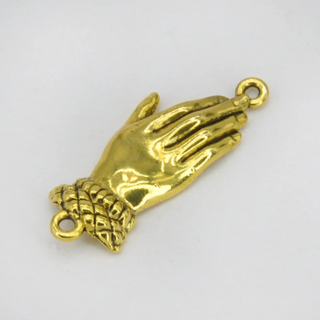 Golden Hand Metal Charm | 13mm x 28mm