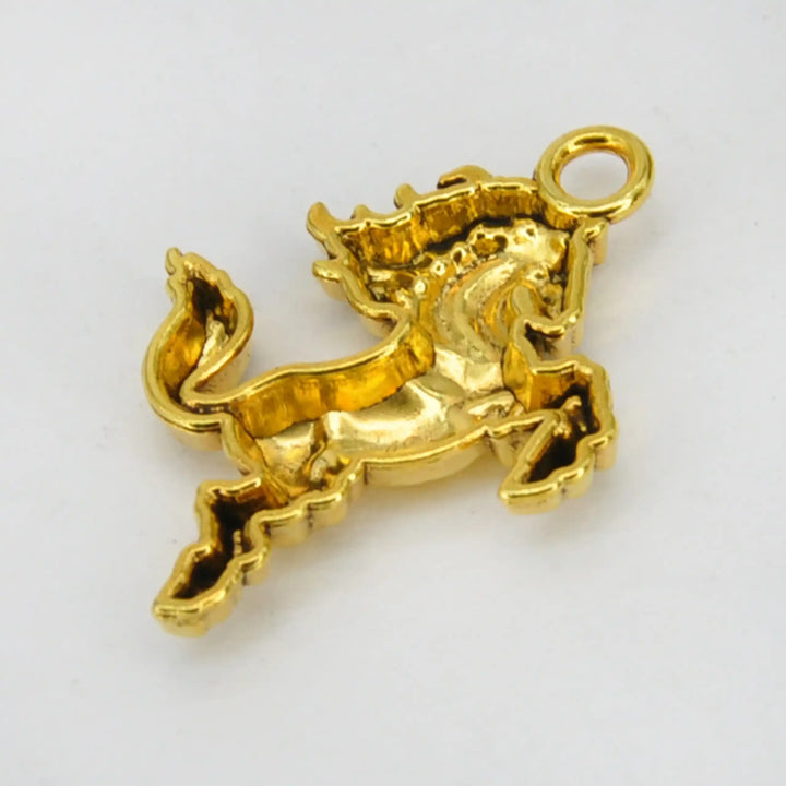 Golden Rearing Horse Metal Charms | 24mm x 30mm﻿