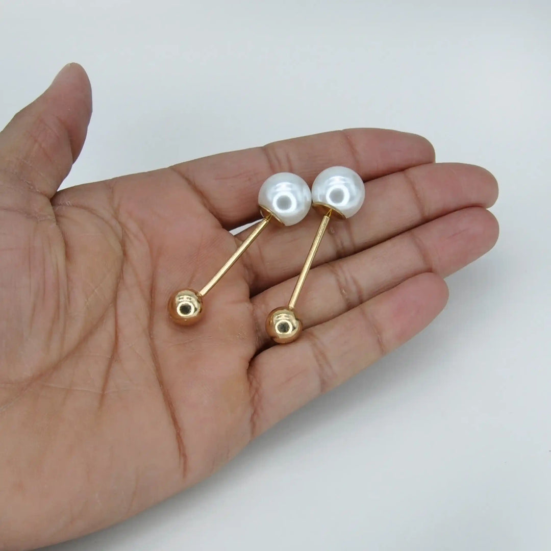 Dual Pearl Balance Metal Brooch | 49mm