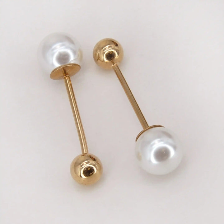 Dual Pearl Balance Metal Brooch | 49mm