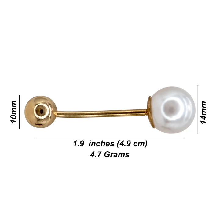 Dual Pearl Balance Metal Brooch | 49mm