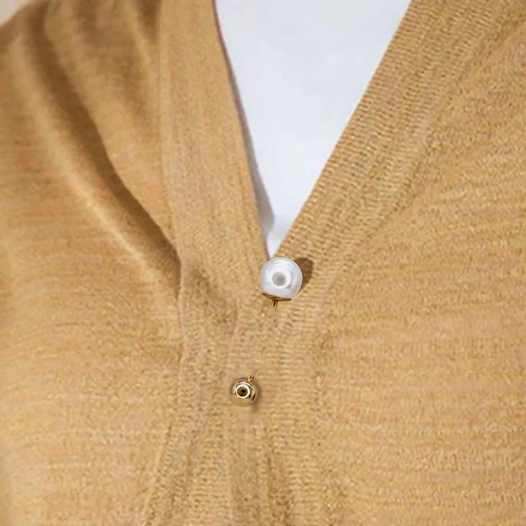 Dual Pearl Balance Metal Brooch | 49mm