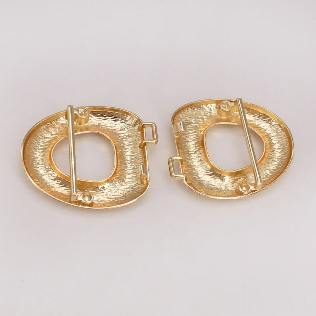 Golden Twin Oval Metal Buckle | 10cm