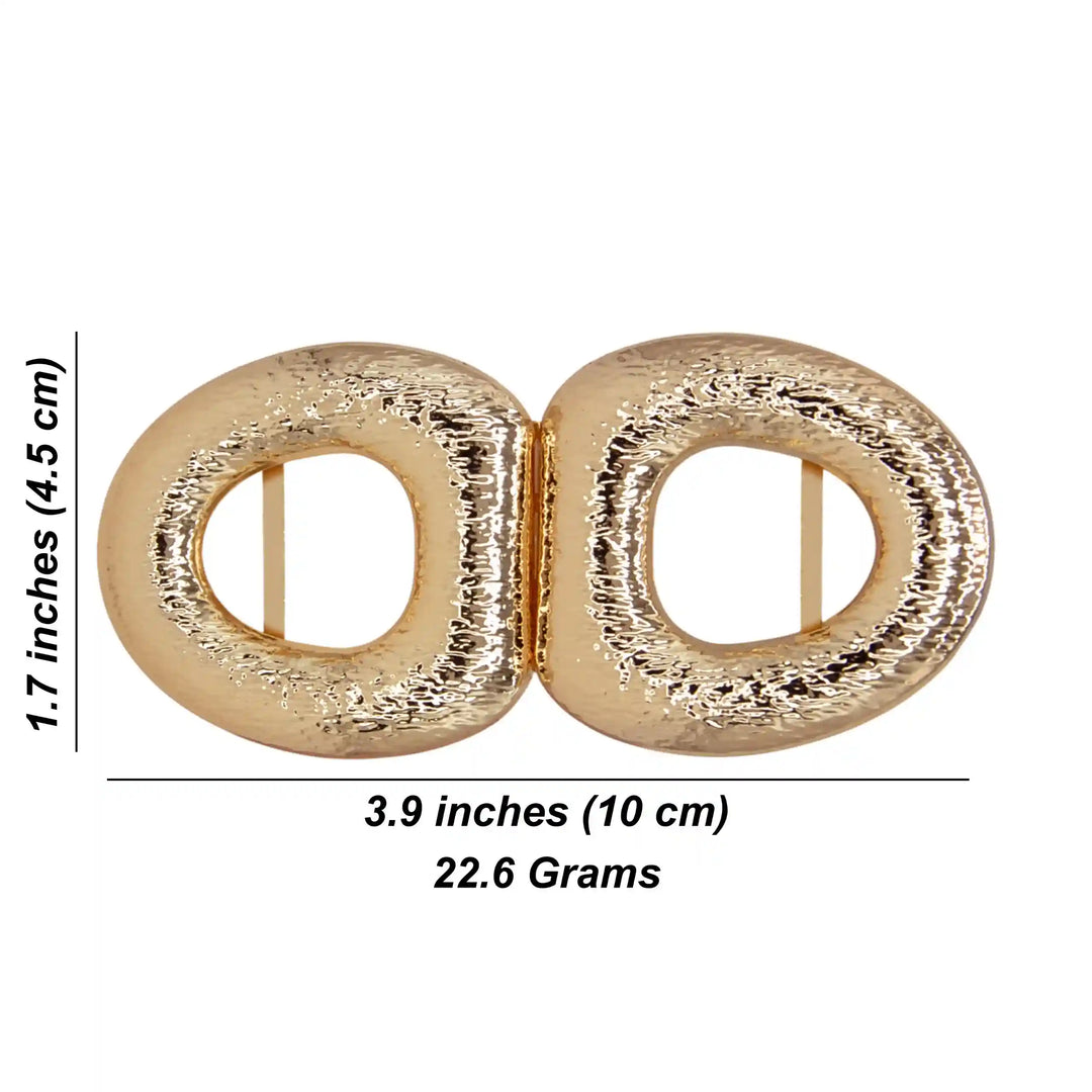 Golden Twin Oval Metal Buckle | 10cm