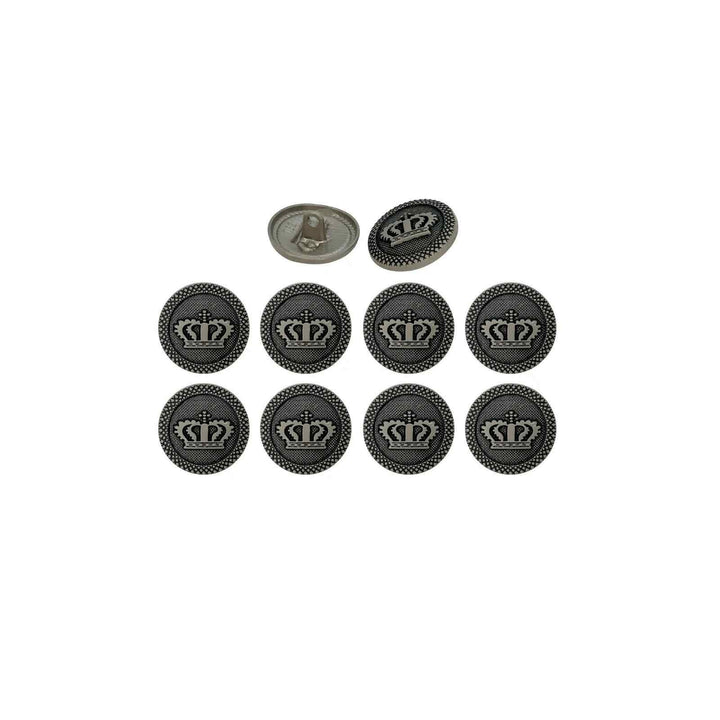 Regal Elegance Crown Metal Buttons | 18mm(28L) & 20mm(32L)