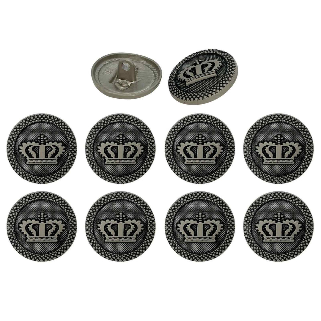 Regal Elegance Crown Metal Buttons | 18mm(28L) & 20mm(32L)