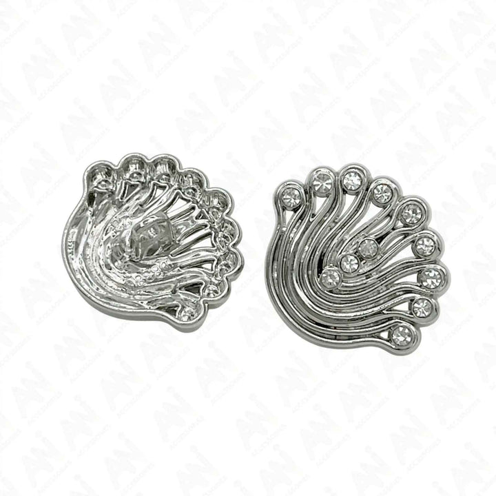 Decorative Fan-Shaped Metal Buttons | 14mm(22L), 18mm(28L) & 23mm(36L)