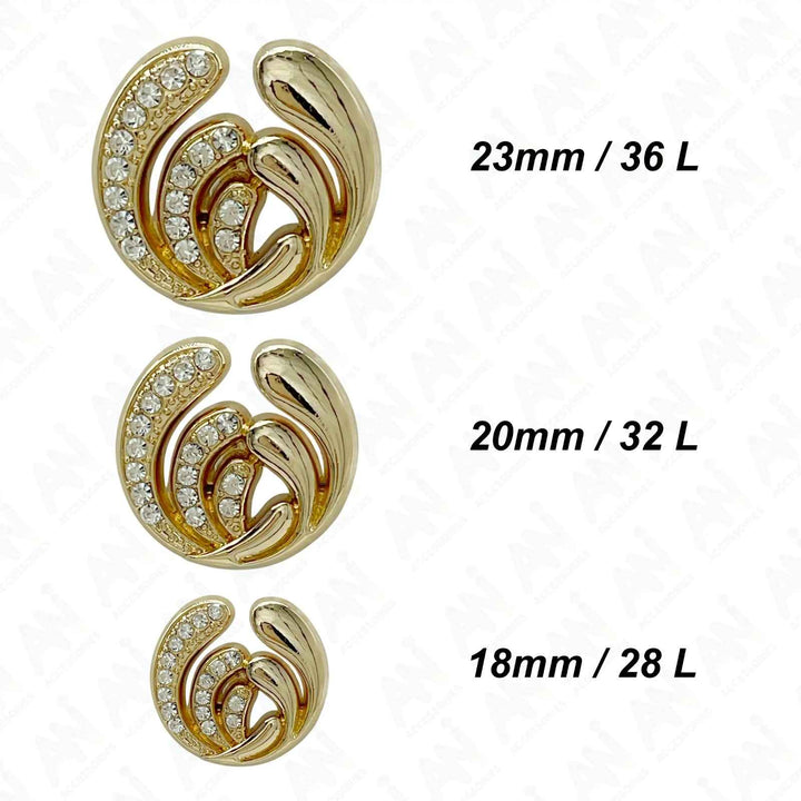Twirling Elegance Metal Buttons | 18mm(28L), 20mm(32L) & 23mm(36L)