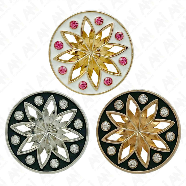 Elegant Star Metal Buttons | 18mm(28L), 20mm(32L) & 23mm(36L)