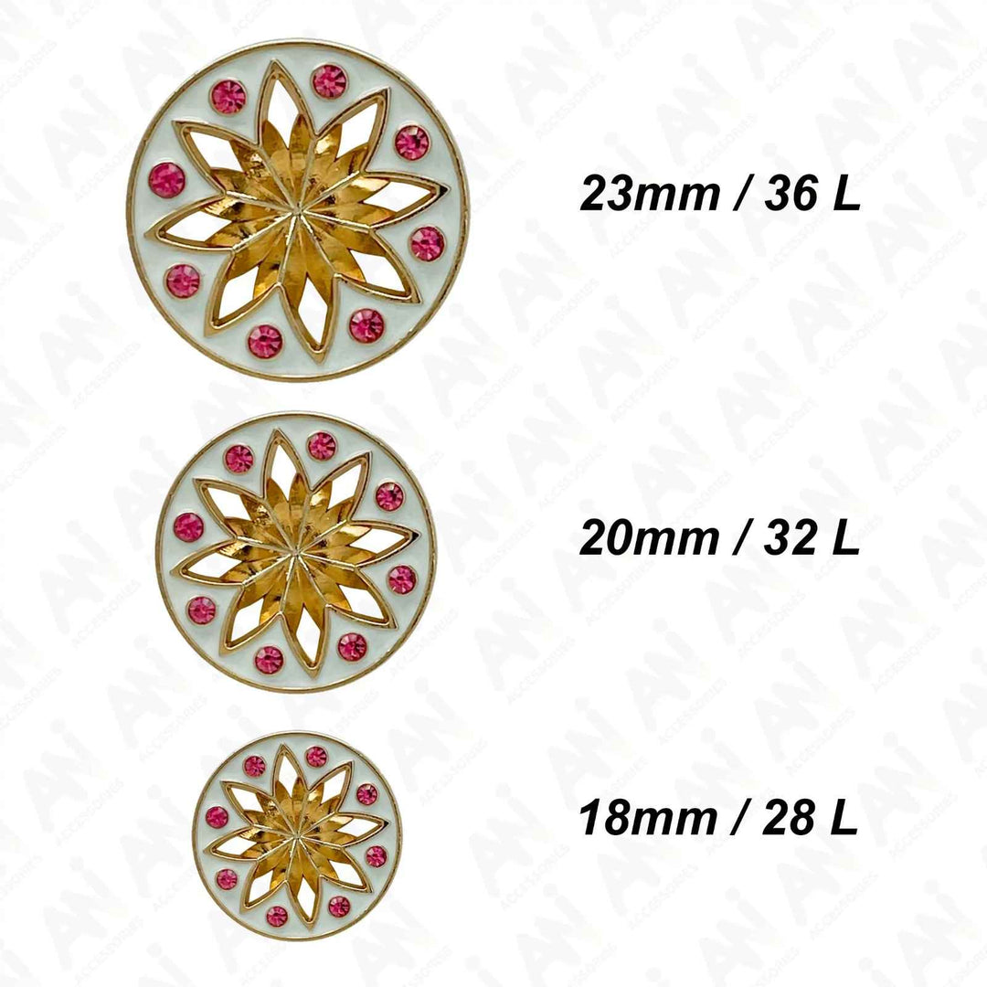 Elegant Star Metal Buttons | 18mm(28L), 20mm(32L) & 23mm(36L)
