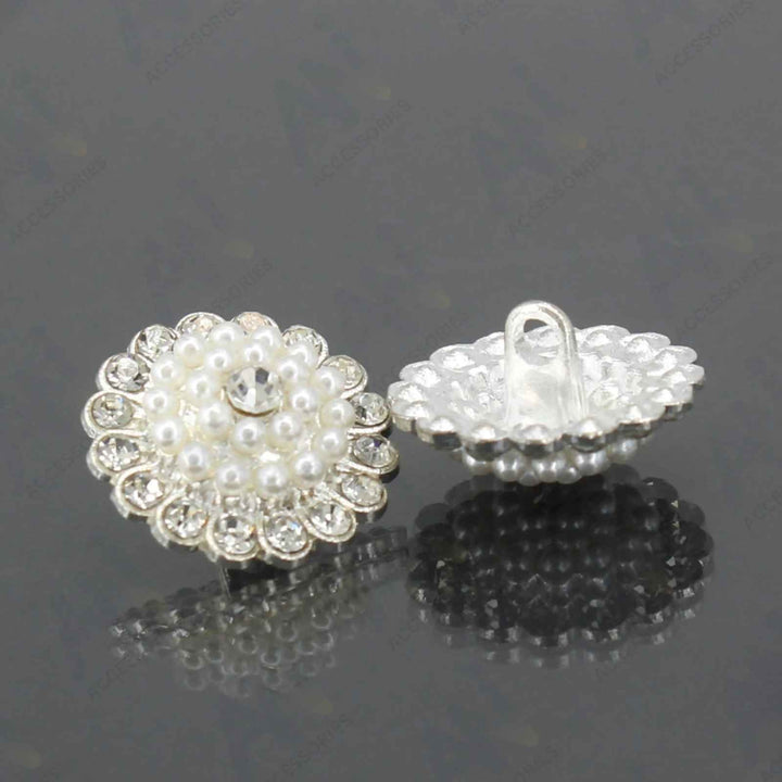 Silver Dome Style Pearl Metal Buttons | 18mm(28L)