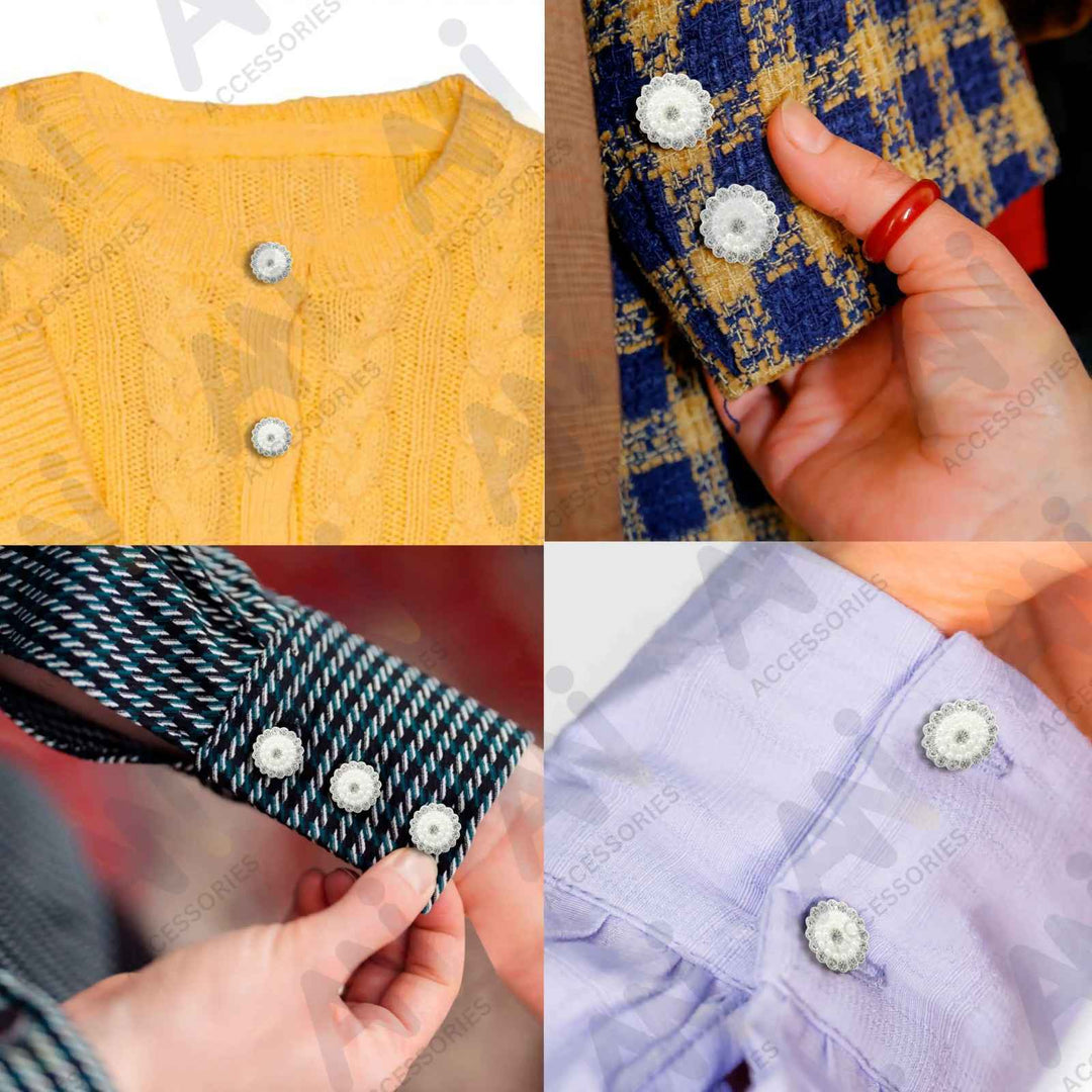 Silver Dome Style Pearl Metal Buttons | 18mm(28L)