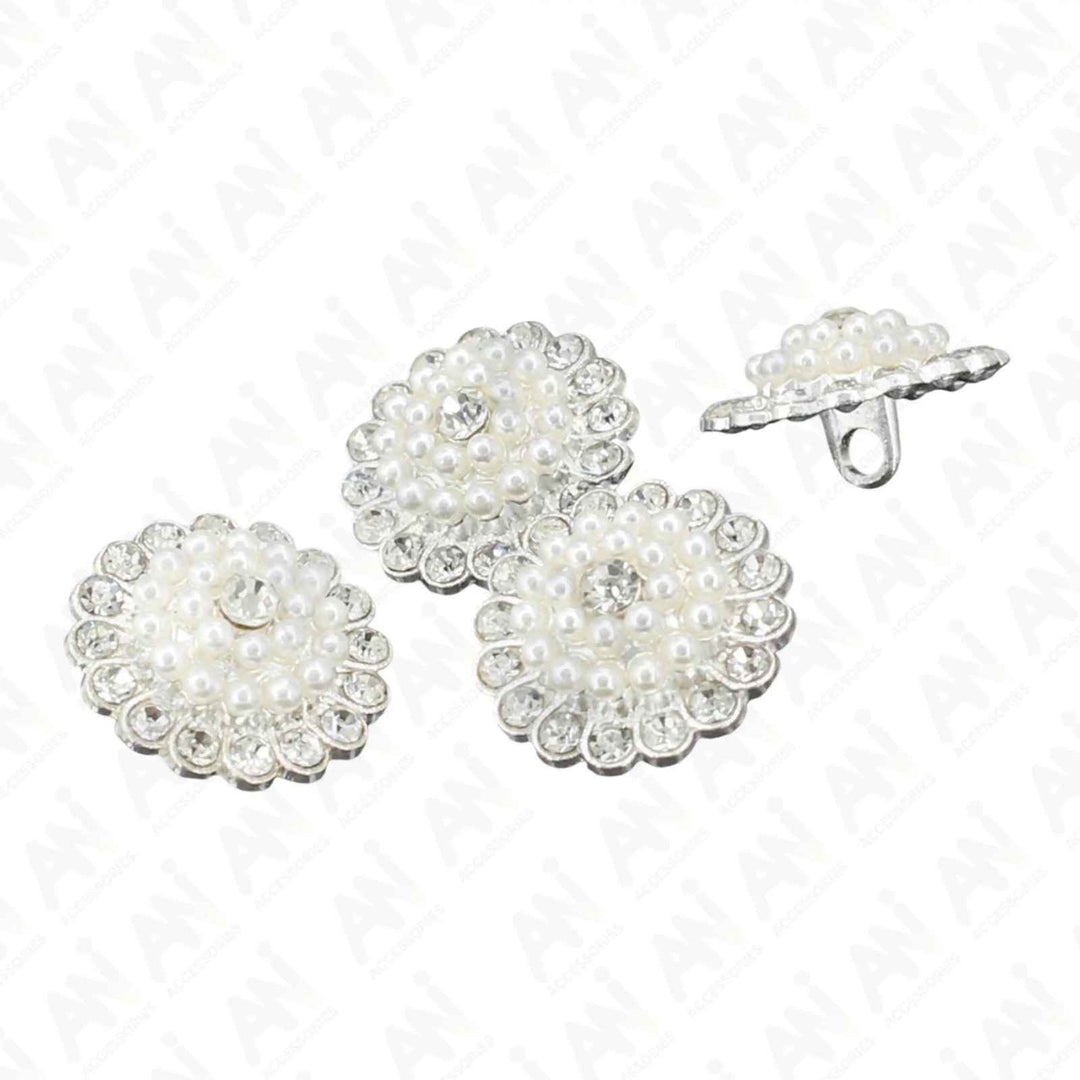 Silver Dome Style Pearl Metal Buttons | 18mm(28L)