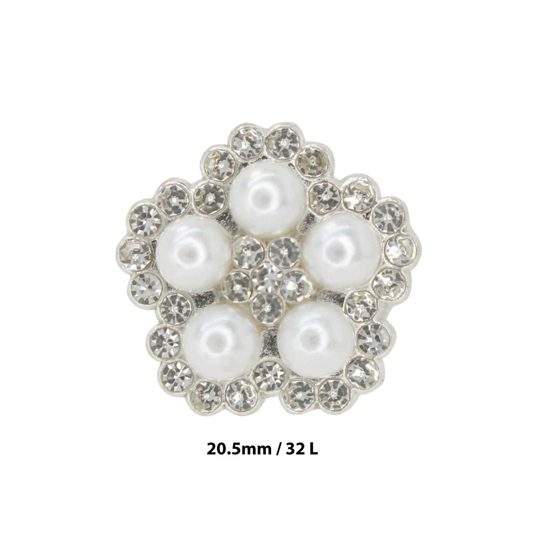 Elegant Pearl Style Metal Buttons | 20mm(32L)
