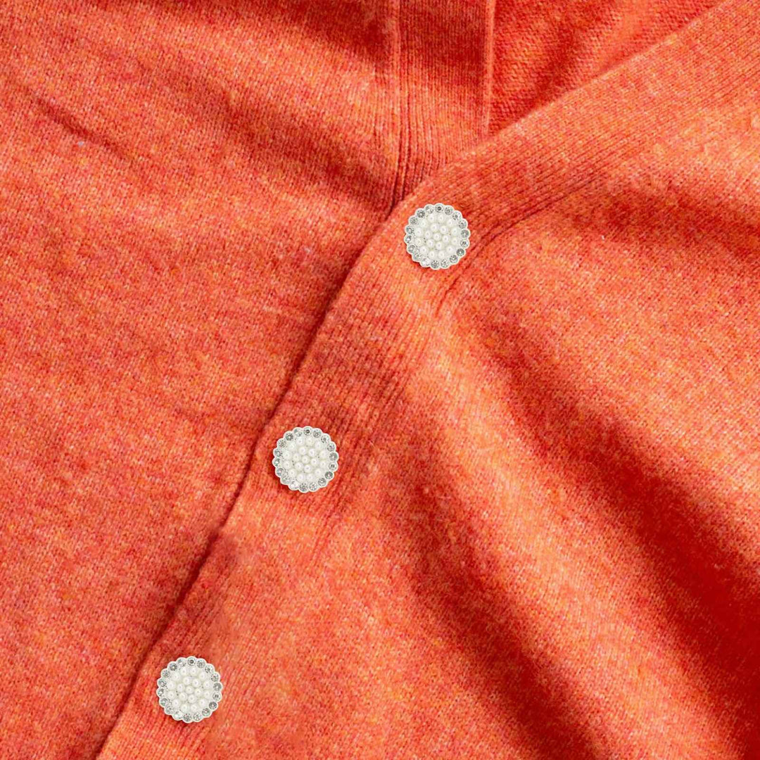 Floral Style Pearl Rhinestone Buttons | 19mm(30L)