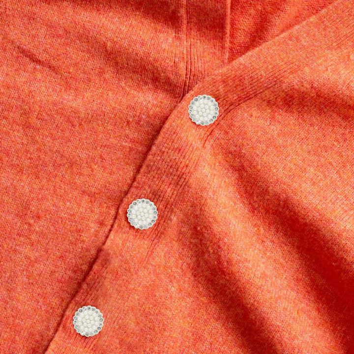 Floral Style Pearl Rhinestone Buttons | 19mm(30L)