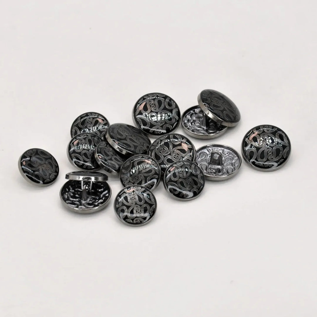 Golden Paisley Design with Shank Metal Button | 18mm(28L) & 20mm(32L)