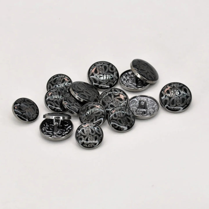 Golden Paisley Design with Shank Metal Button | 18mm(28L) & 20mm(32L)