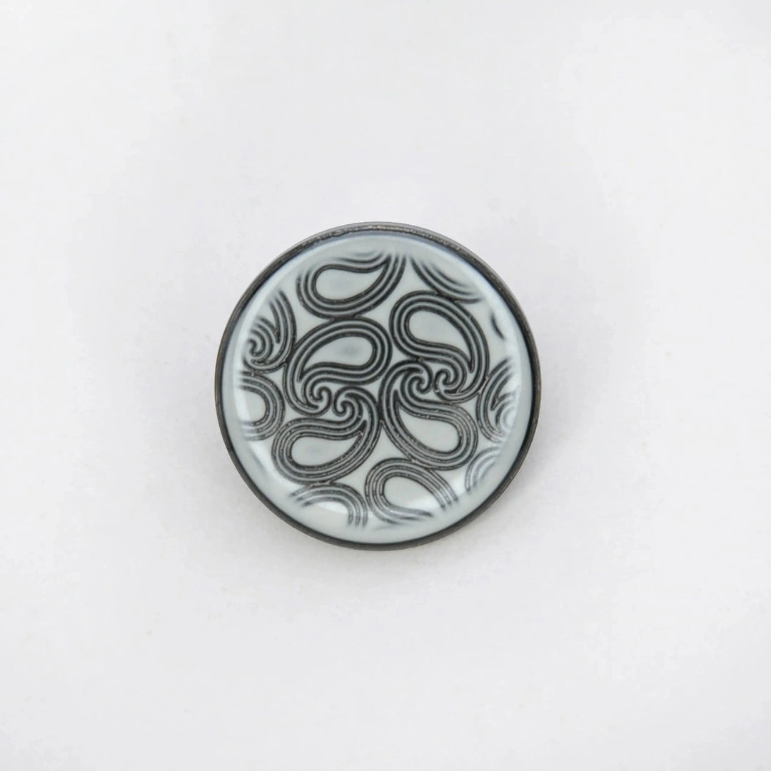 Golden Paisley Design with Shank Metal Button | 18mm(28L) & 20mm(32L)