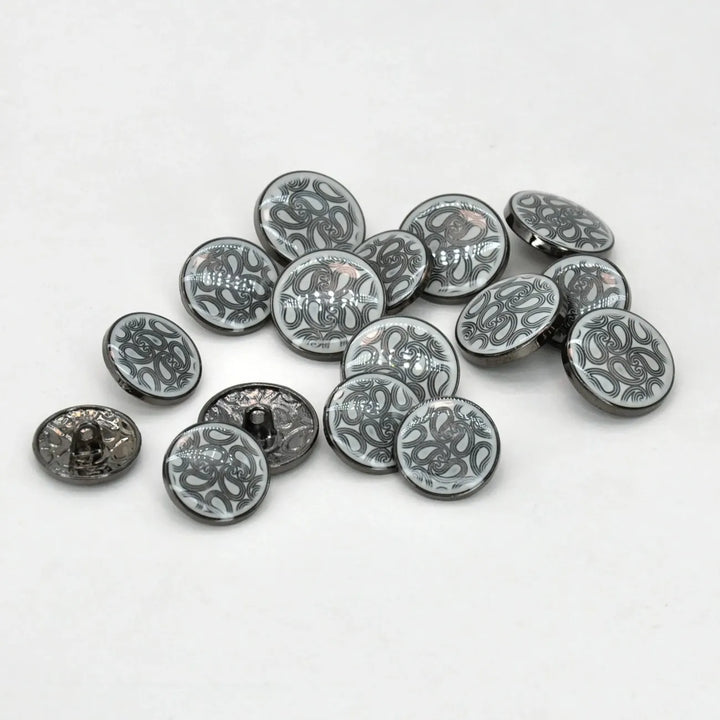 Golden Paisley Design with Shank Metal Button | 18mm(28L) & 20mm(32L)