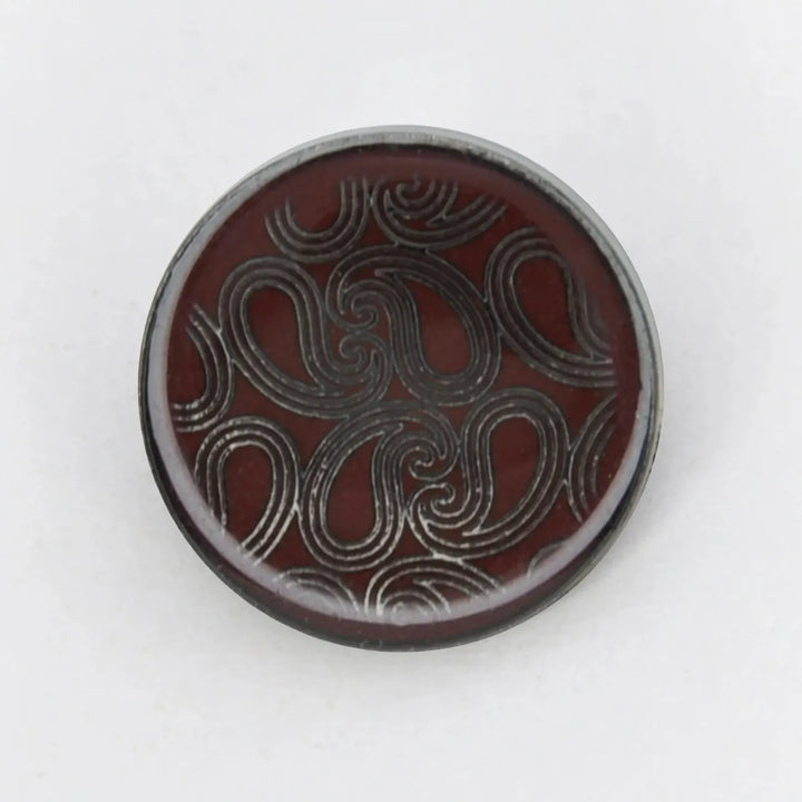 Golden Paisley Design with Shank Metal Button | 18mm(28L) & 20mm(32L)