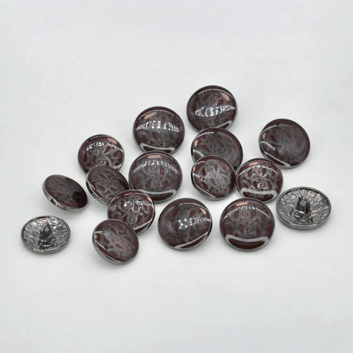 Golden Paisley Design with Shank Metal Button | 18mm(28L) & 20mm(32L)