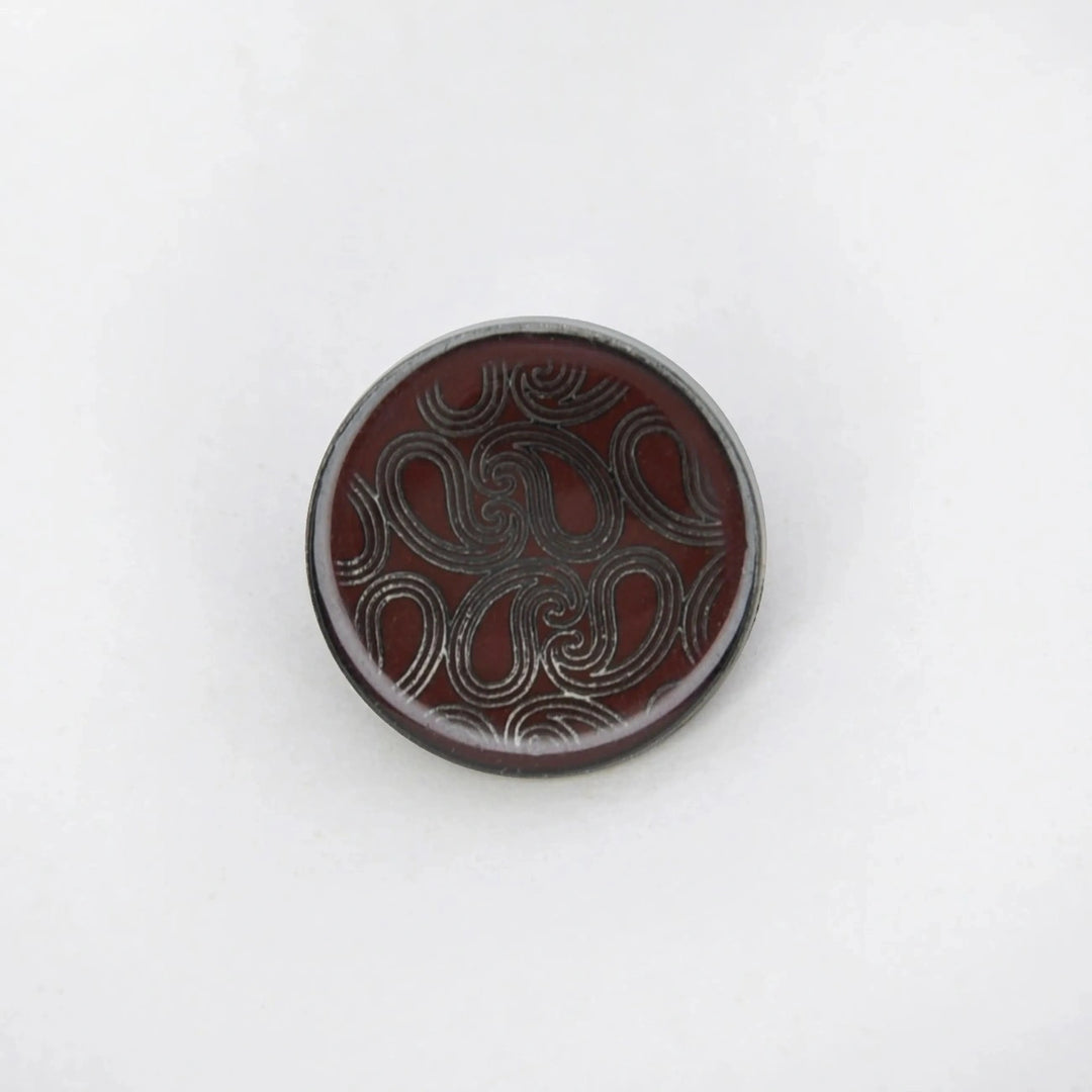 Golden Paisley Design with Shank Metal Button | 18mm(28L) & 20mm(32L)