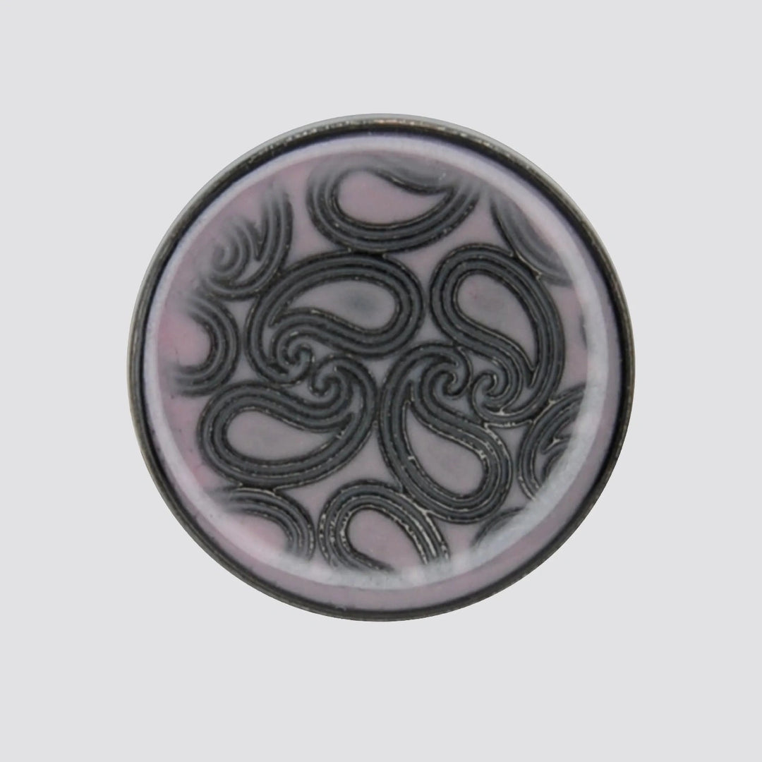 Golden Paisley Design with Shank Metal Button | 18mm(28L) & 20mm(32L)