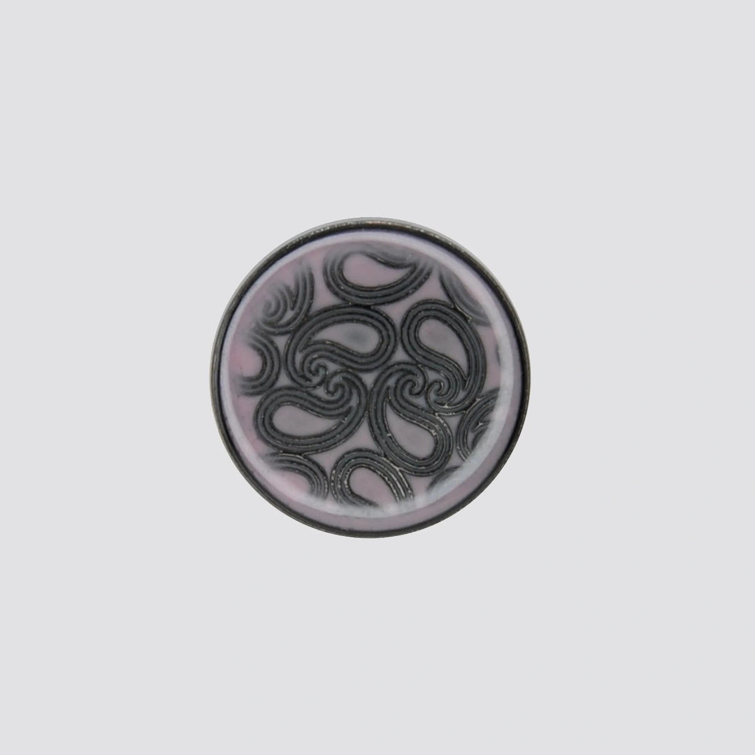 Golden Paisley Design with Shank Metal Button | 18mm(28L) & 20mm(32L)