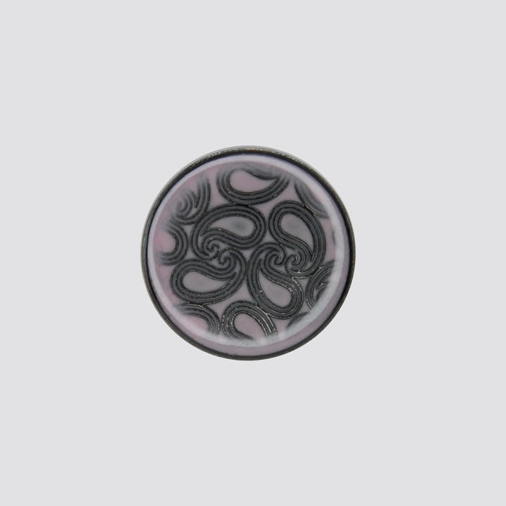 Golden Paisley Design with Shank Metal Button | 18mm(28L) & 20mm(32L)