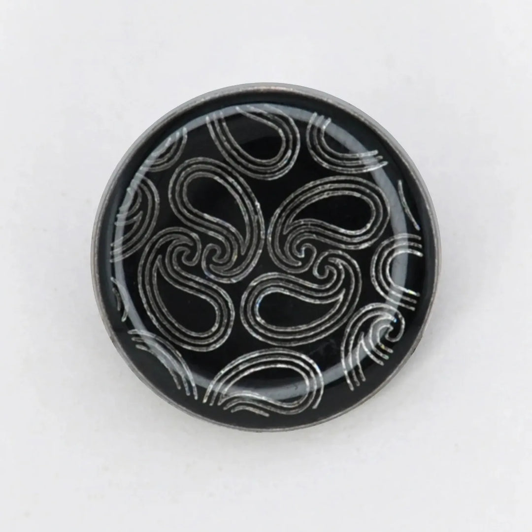 Golden Paisley Design with Shank Metal Button | 18mm(28L) & 20mm(32L)