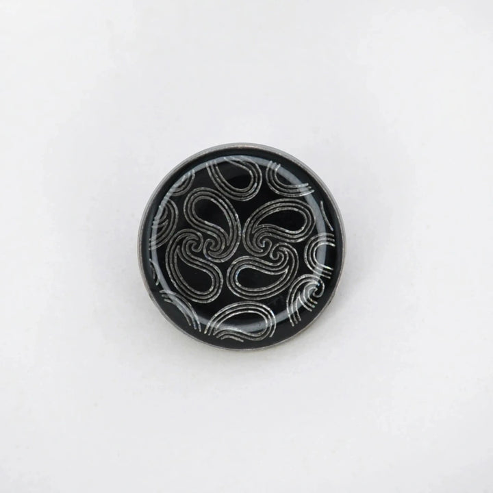 Golden Paisley Design with Shank Metal Button | 18mm(28L) & 20mm(32L)