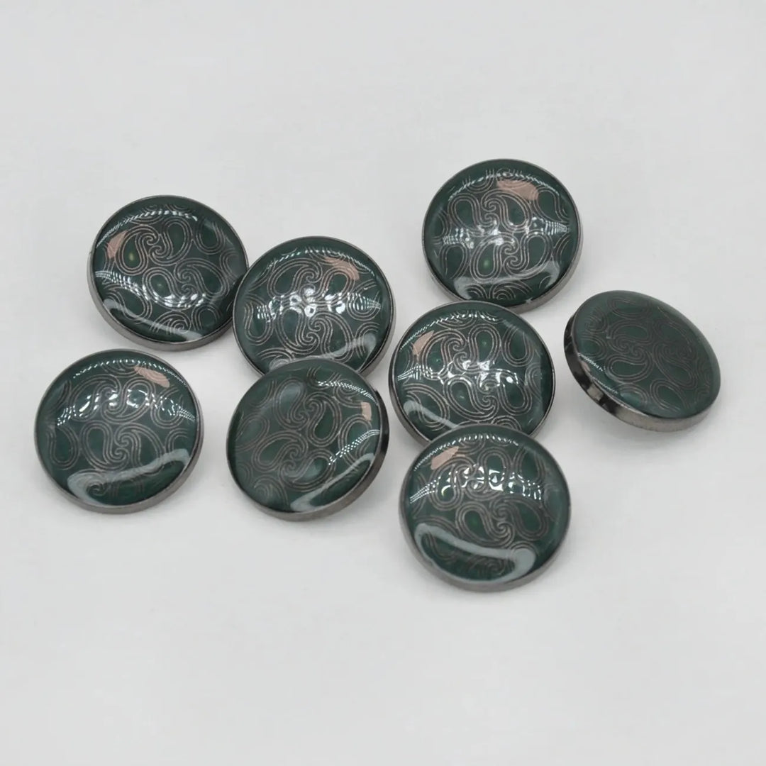 Golden Paisley Design with Shank Metal Button | 18mm(28L) & 20mm(32L)