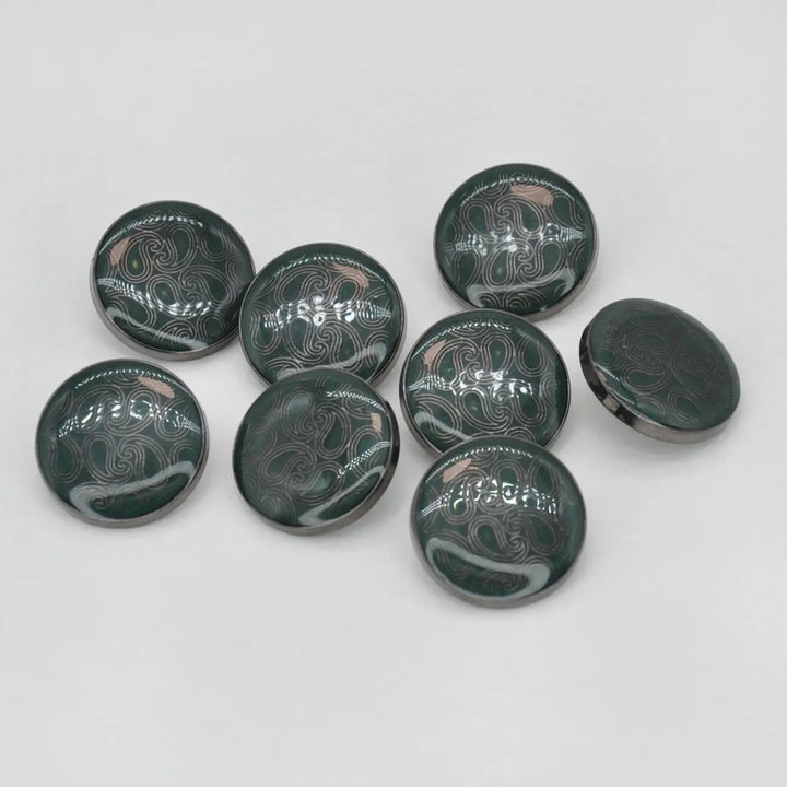 Golden Paisley Design with Shank Metal Button | 18mm(28L) & 20mm(32L)