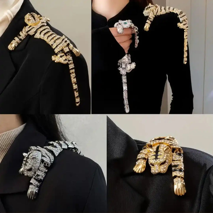 Luxury Crystal Tiger Brooch